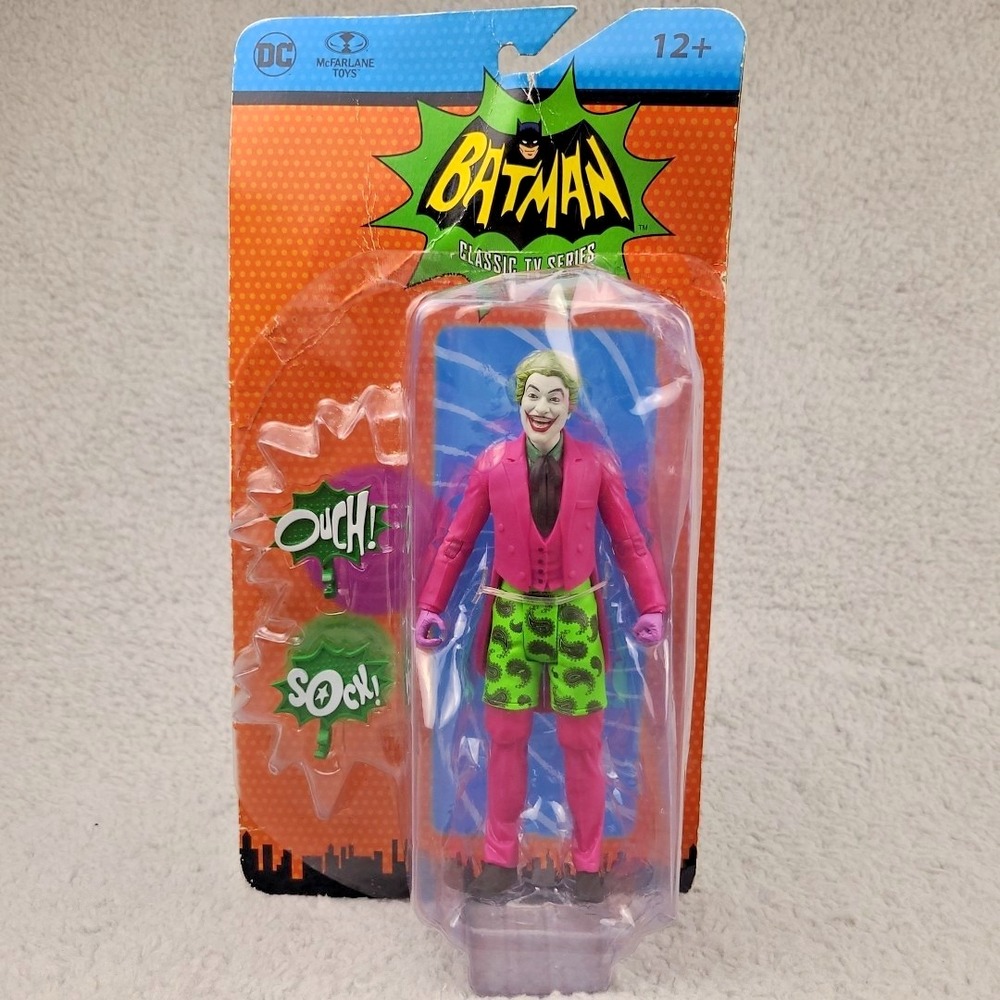 McFarlane Toys Batman 66 Joker Figure Unisex 6in Pink New Damaged Box Retro
